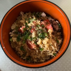 トマトとおろしでさっぱり！サバ缶冷やしうどん